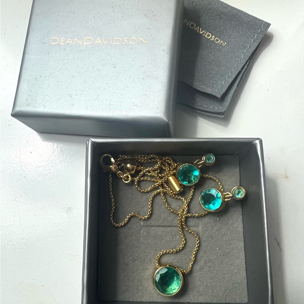 Gold Necklace with Blue Accents